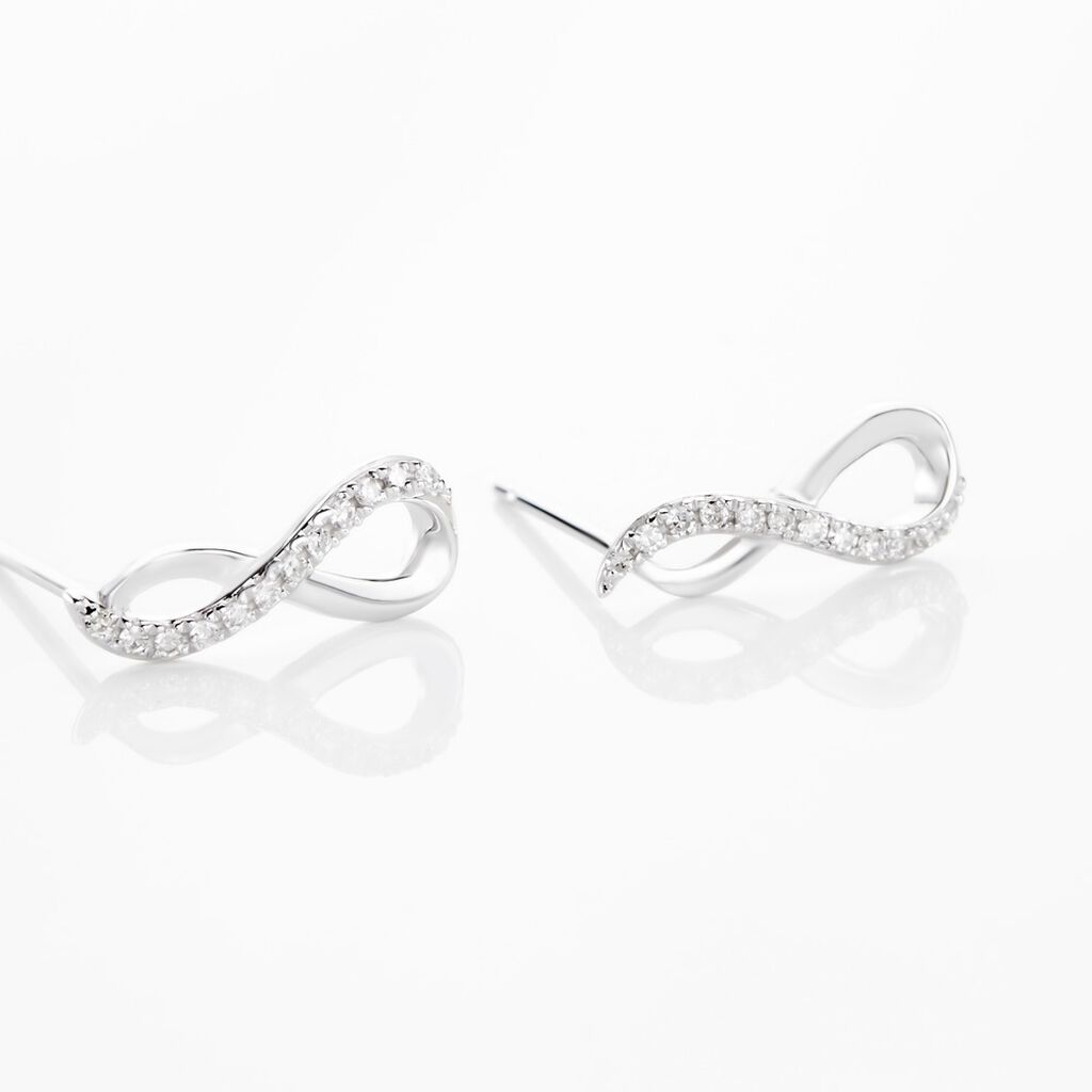 Boucles D'oreilles Puces Osanna Or Blanc Diamants - Clous d'oreilles Femme | Histoire d’Or