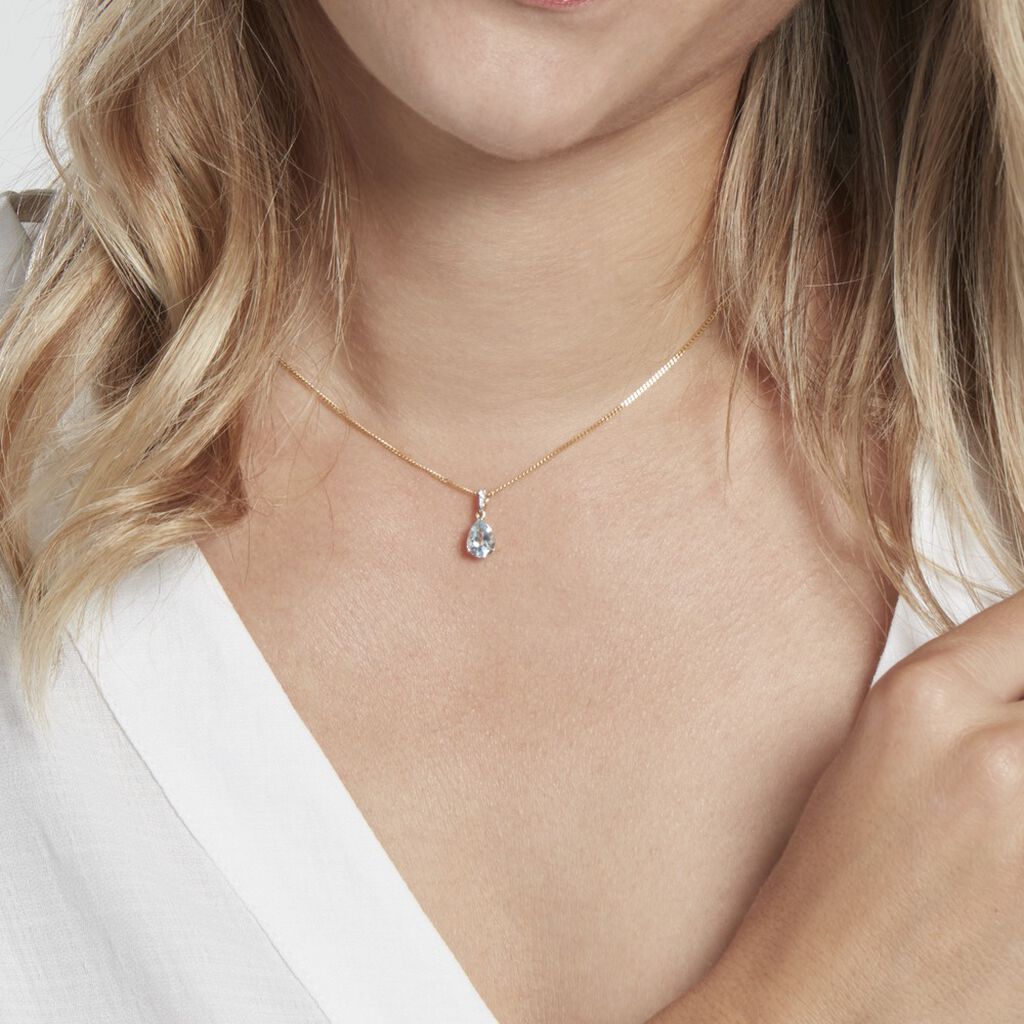 Pendentif Or Jaune Gorgel Topaze Oxydes De Zirconium - Pendentifs Femme | Histoire d’Or