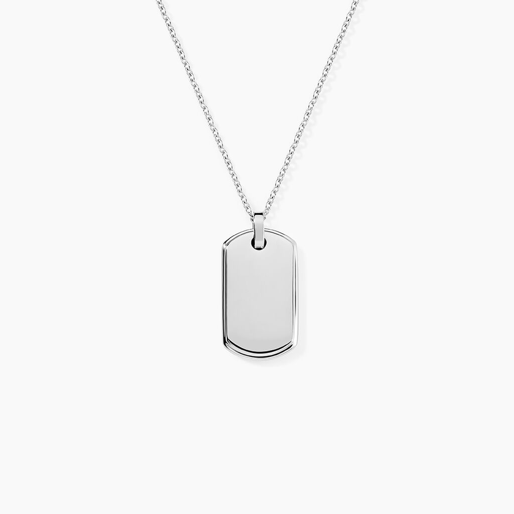 Collier Eutrope Acier Blanc - Colliers fantaisie Homme | Histoire d&rsquo;Or