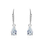 Boucles D'oreilles Pendantes Adib Or Blanc Oxyde De Zirconium - Boucles d'oreilles pendantes Femme | Histoire d&rsquo;Or