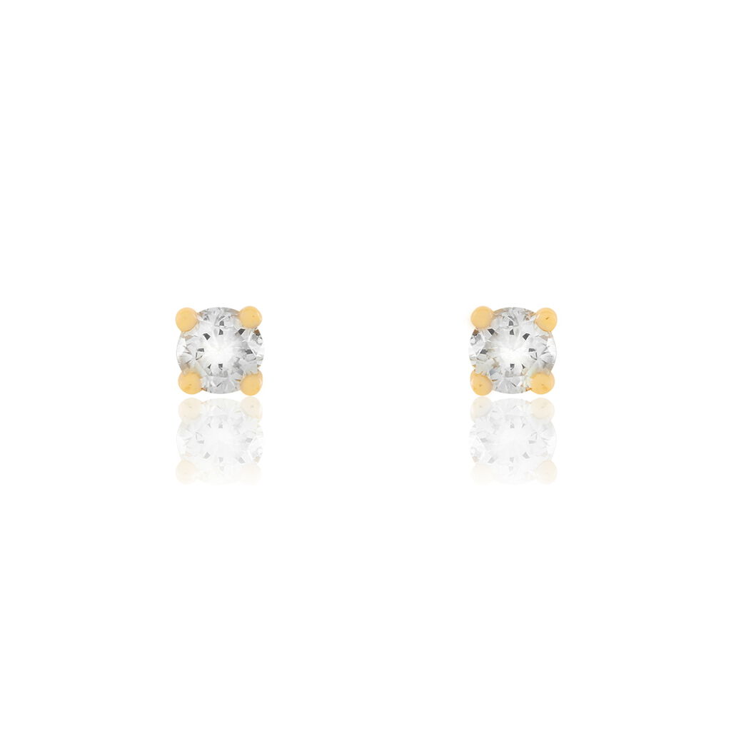 Boucles D'oreilles Puces Clavie Or Jaune Diamant - Clous d'oreilles Femme | Histoire d&rsquo;Or