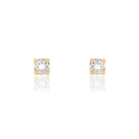 Boucles D'oreilles Puces Clavie Or Jaune Diamant - Clous d'oreilles Femme | Histoire d&rsquo;Or