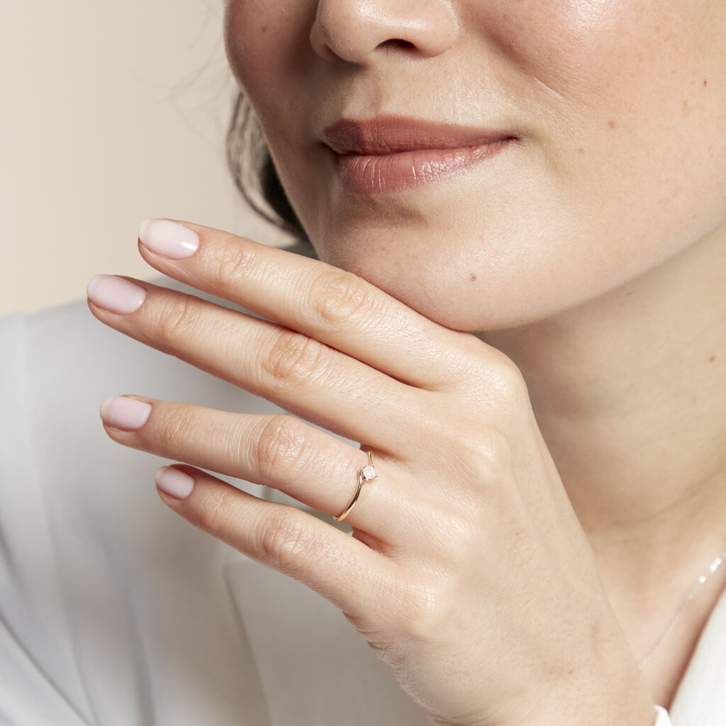 Bague Lysia Or Jaune Diamant - Bagues avec pierre Femme | Histoire d’Or