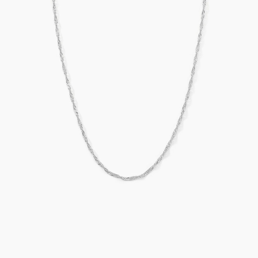Cha&icirc;ne Imanie Maille Singapour Or Blanc - Chaines Femme | Histoire d&rsquo;Or