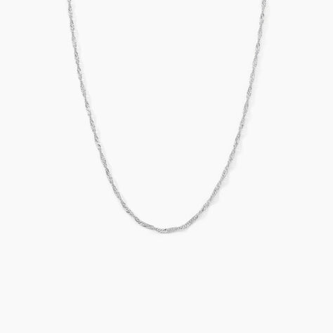 Cha&icirc;ne Imanie Maille Singapour Or Blanc - Chaines Femme | Histoire d&rsquo;Or