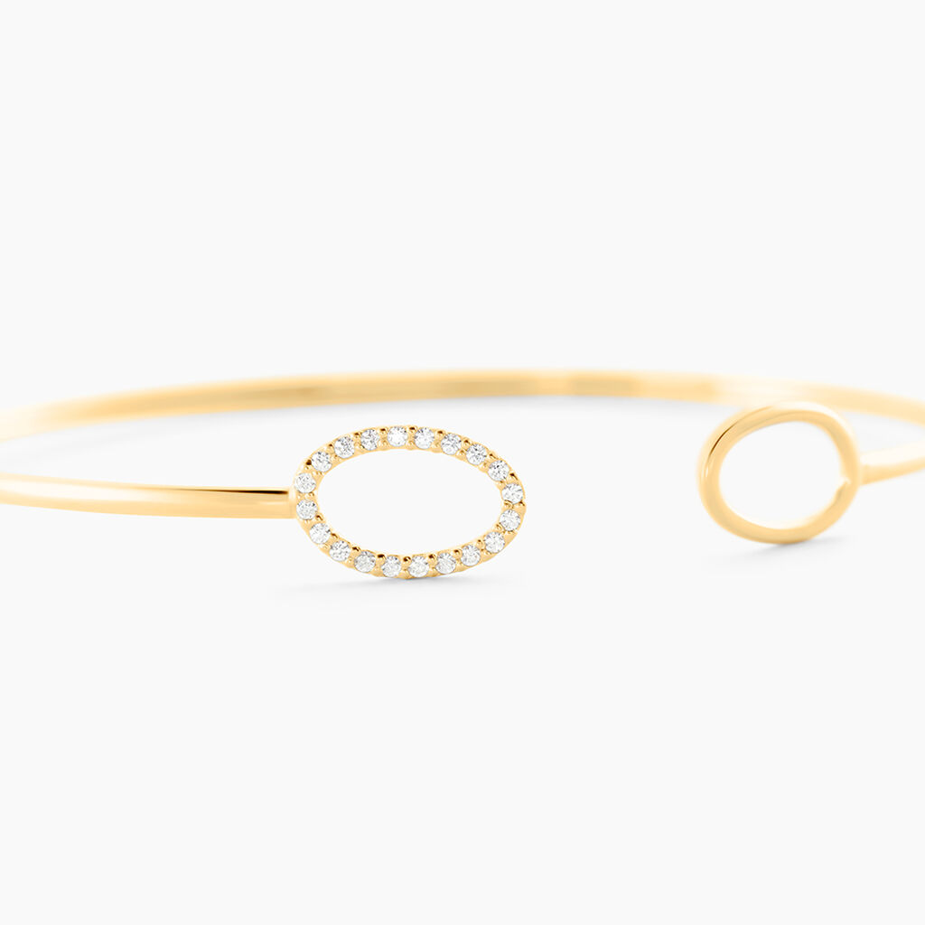 Bracelet Jonc Seth Or Jaune Oxyde De Zirconium - Bracelets joncs Femme | Histoire d&rsquo;Or