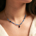 Collier Attila Acier Dor&eacute; Lapis Lazuli Agate - Colliers fantaisie Femme | Histoire d&rsquo;Or