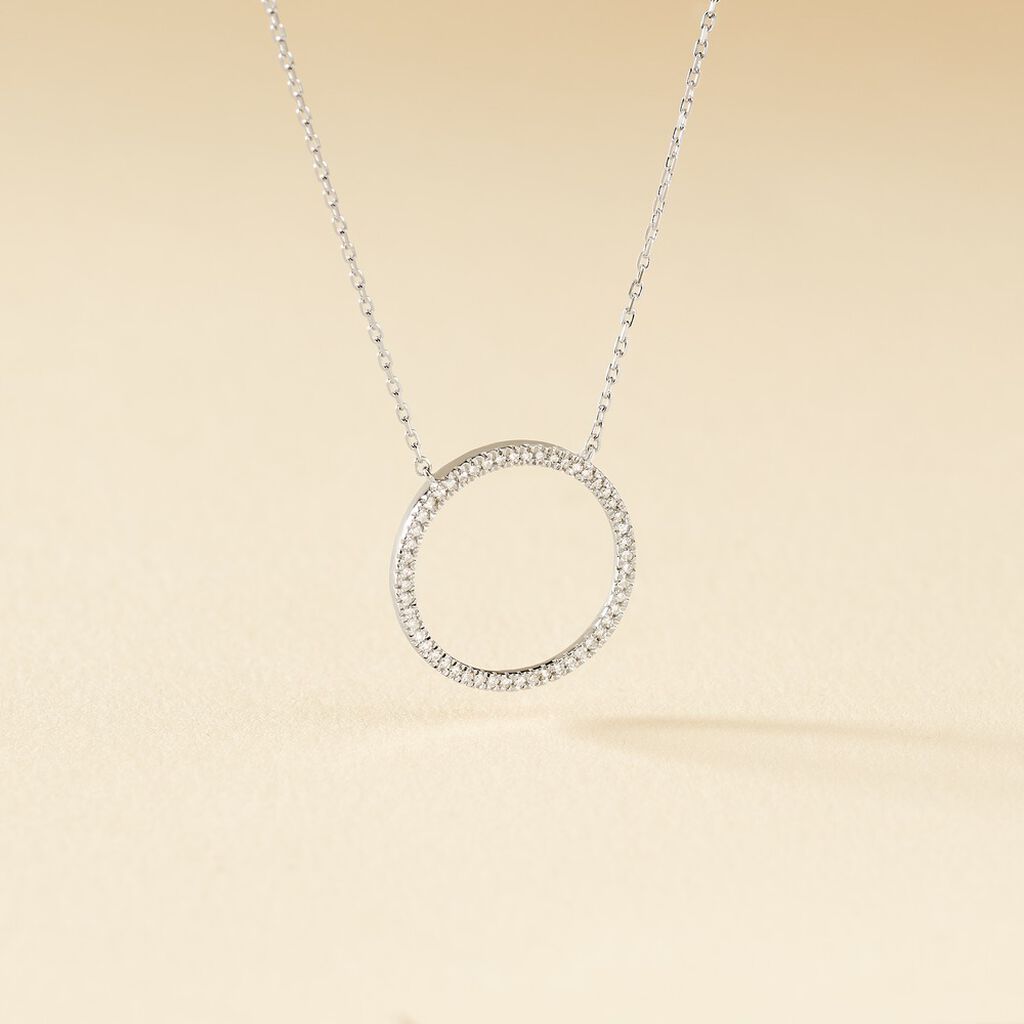 Collier Amene Or Blanc Diamant - Colliers Femme | Histoire d’Or