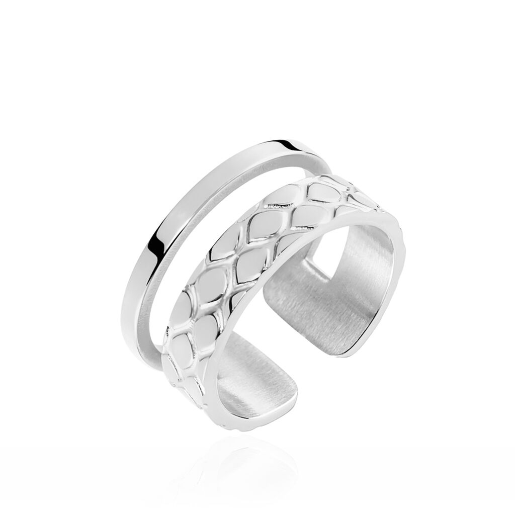 Bague Ajustable Abram Acier Blanc - Bagues fantaisie Femme | Histoire d’Or