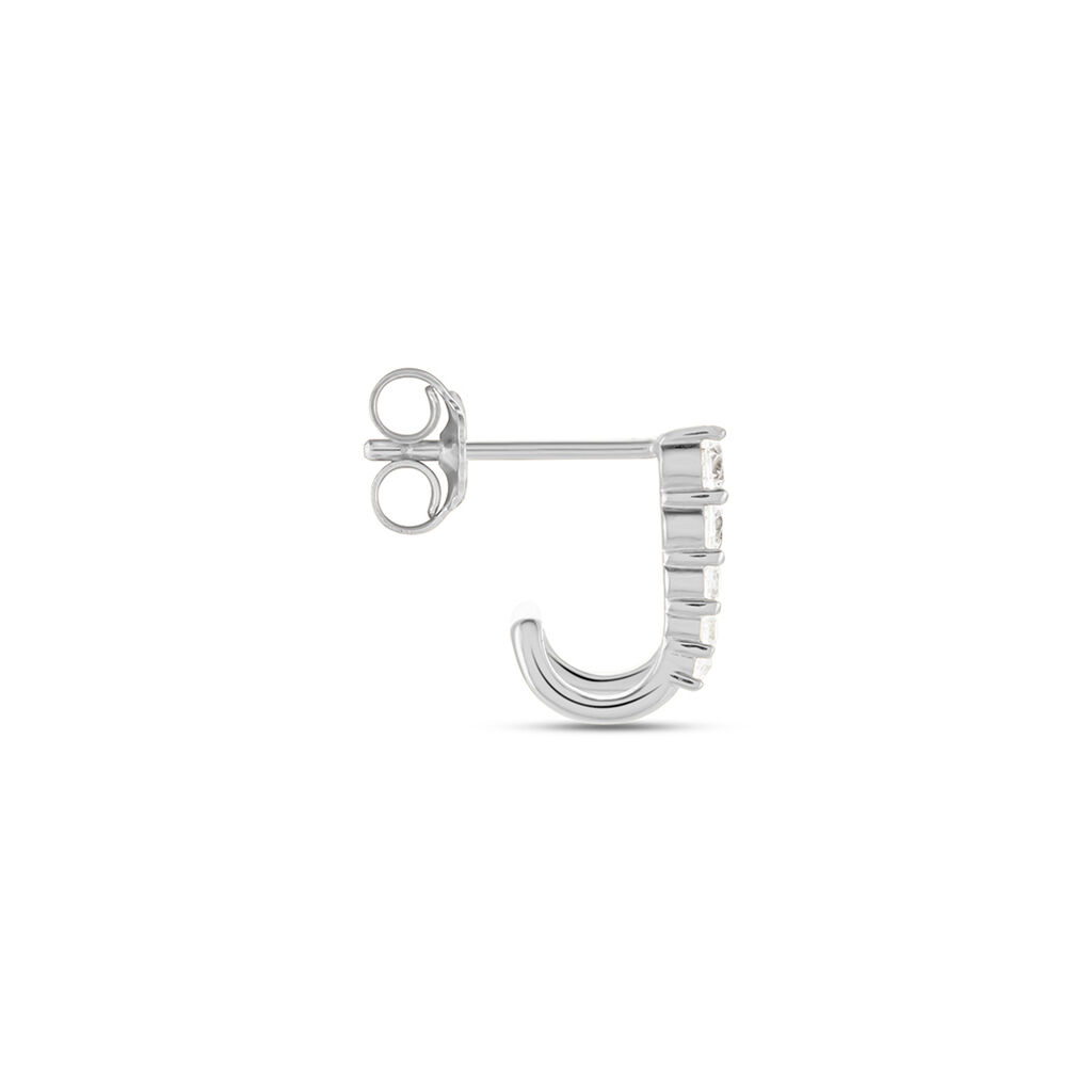 Boucle D'oreille Unitaire Minty Argent Blanc Oxyde De Zirconium - Boucles d'oreilles créoles Femme | Histoire d’Or