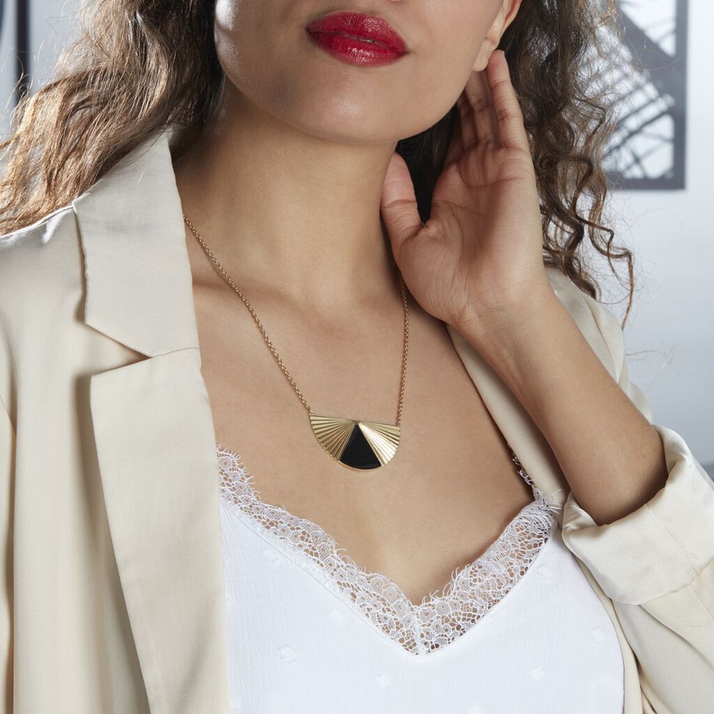 Collier Acier Dore Sunshine - Colliers fantaisie Femme | Histoire d’Or