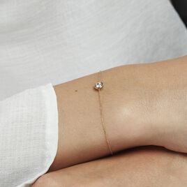 Bracelet Columbine Or Jaune Oxyde De Zirconium Blanc - Bracelets Femme | Histoire d’Or