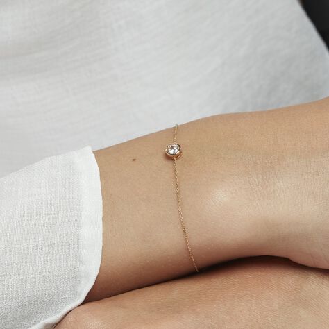 Bracelet Columbine Or Jaune Oxyde De Zirconium Blanc - Bracelets Femme | Histoire d’Or
