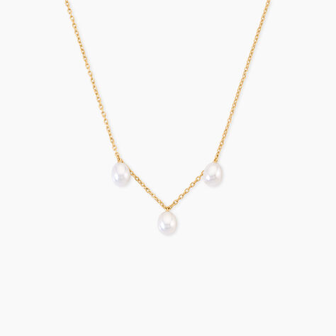 Collier Thanya Argent Dor&eacute; A L'Or 750/1000 Perle De Culture - Colliers Femme | Histoire d&rsquo;Or