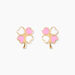 Boucles D'oreilles Puces Trefle Email Or Jaune - Clous d'oreilles Enfant | Histoire d’Or