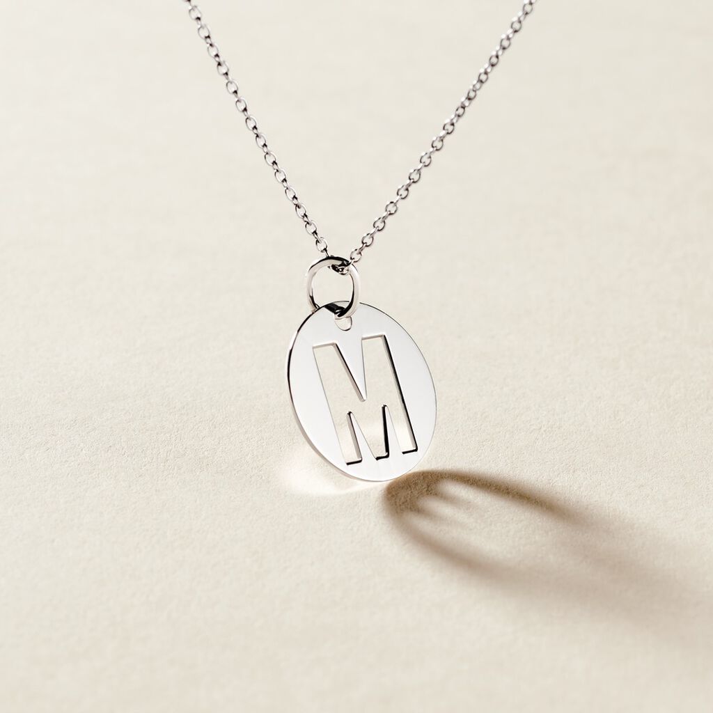 Pendentif Elio M Argent Blanc - Pendentifs Famille | Histoire d&rsquo;Or