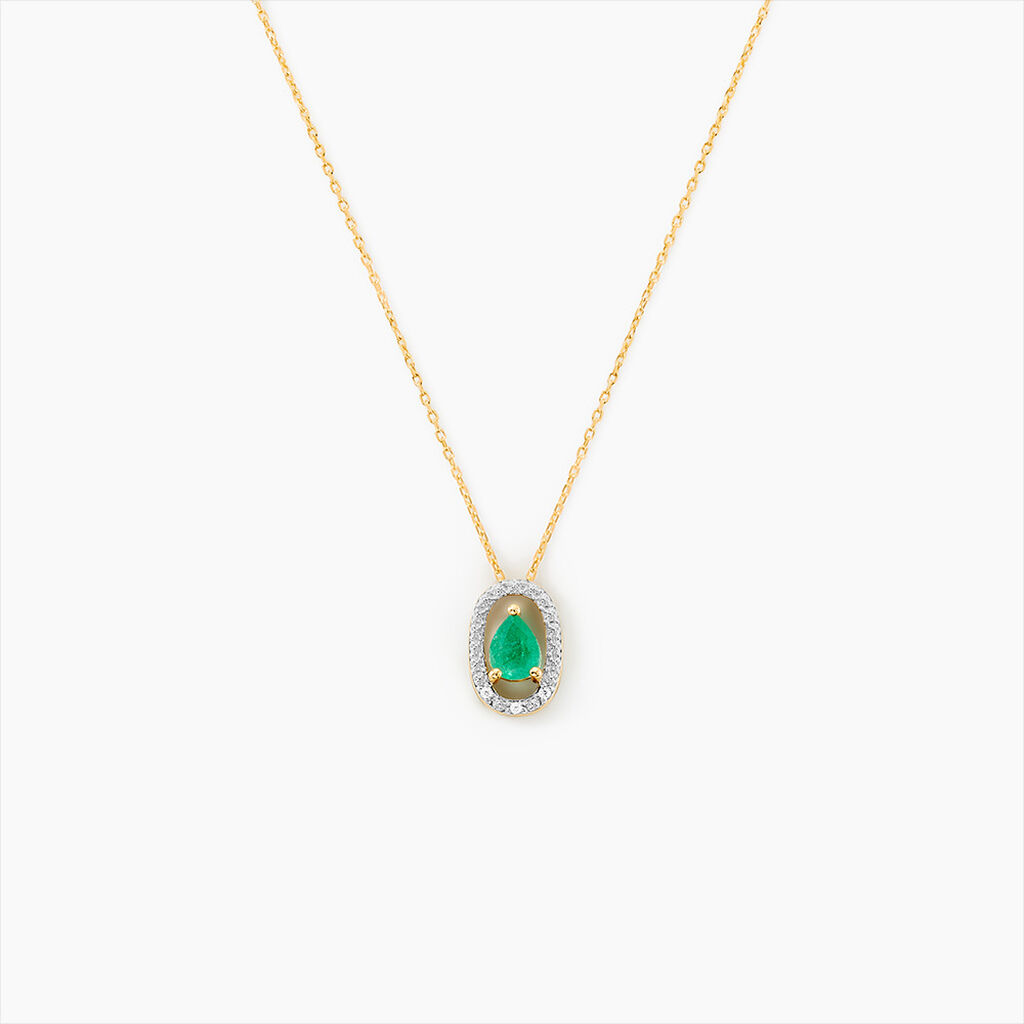 Collier Dorottya Or Jaune Emeraude Diamant - Colliers Femme | Histoire d’Or