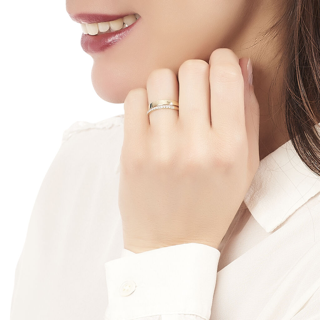 Bague Katiana Or Jaune Oxyde De Zirconium - Bagues avec pierre Femme | Histoire d’Or