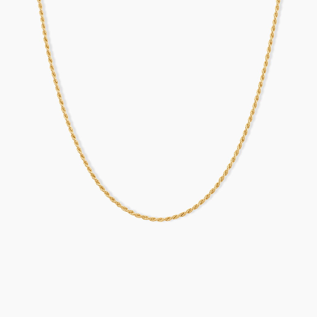 Collier Jerry Argent Dor&eacute; A L'Or 750/1000 - Bijoux sans pierre Femme | Histoire d&rsquo;Or