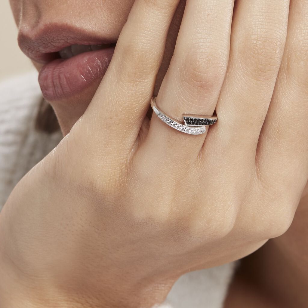 Bague Argent Blanc Agafya Oxydes De Zirconium - Bagues avec pierre Femme | Histoire d’Or