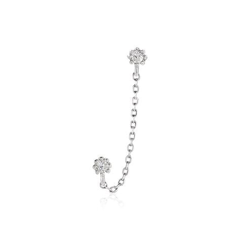 Bijou D'oreille Unitaire Argent Blanc Rocca Oxyde De Zirconium - Boucles d'oreilles fantaisie Femme | Histoire d’Or