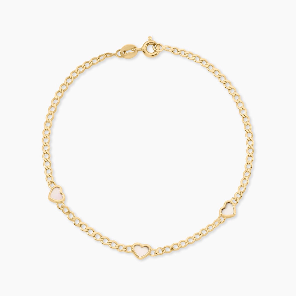 Bracelet Sweetheart Argent Dor&eacute; A L'Or 750/1000 Nacre - F&ecirc;te des m&egrave;res Femme | Histoire d&rsquo;Or