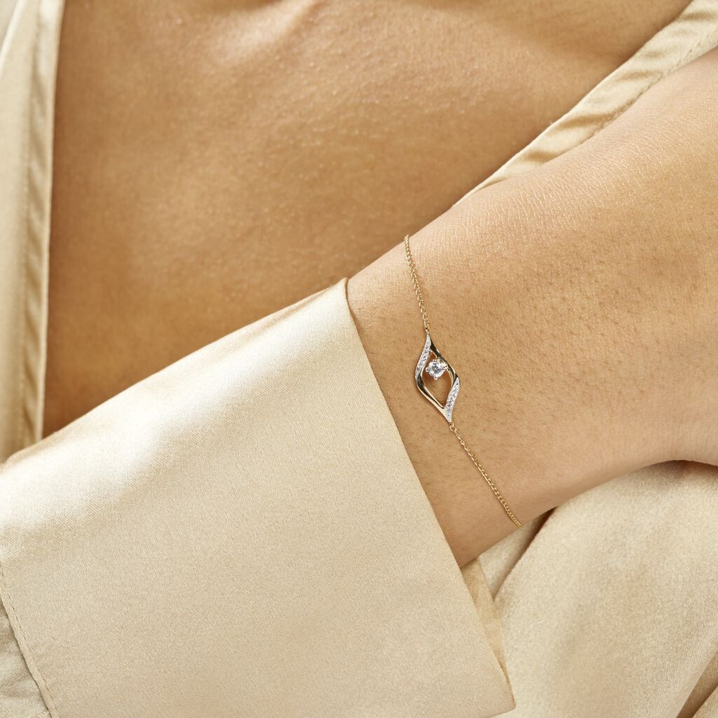 Bracelet Eye Or Jaune Oxyde De Zirconium - Bracelets Femme | Histoire d’Or