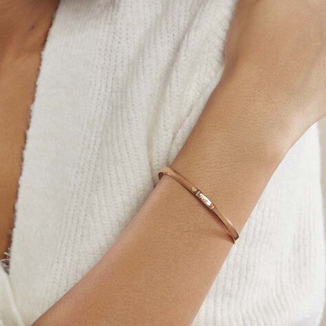 Bracelet Jonc Dreaming Argent Rose - Bracelets Coeur Femme | Histoire d’Or