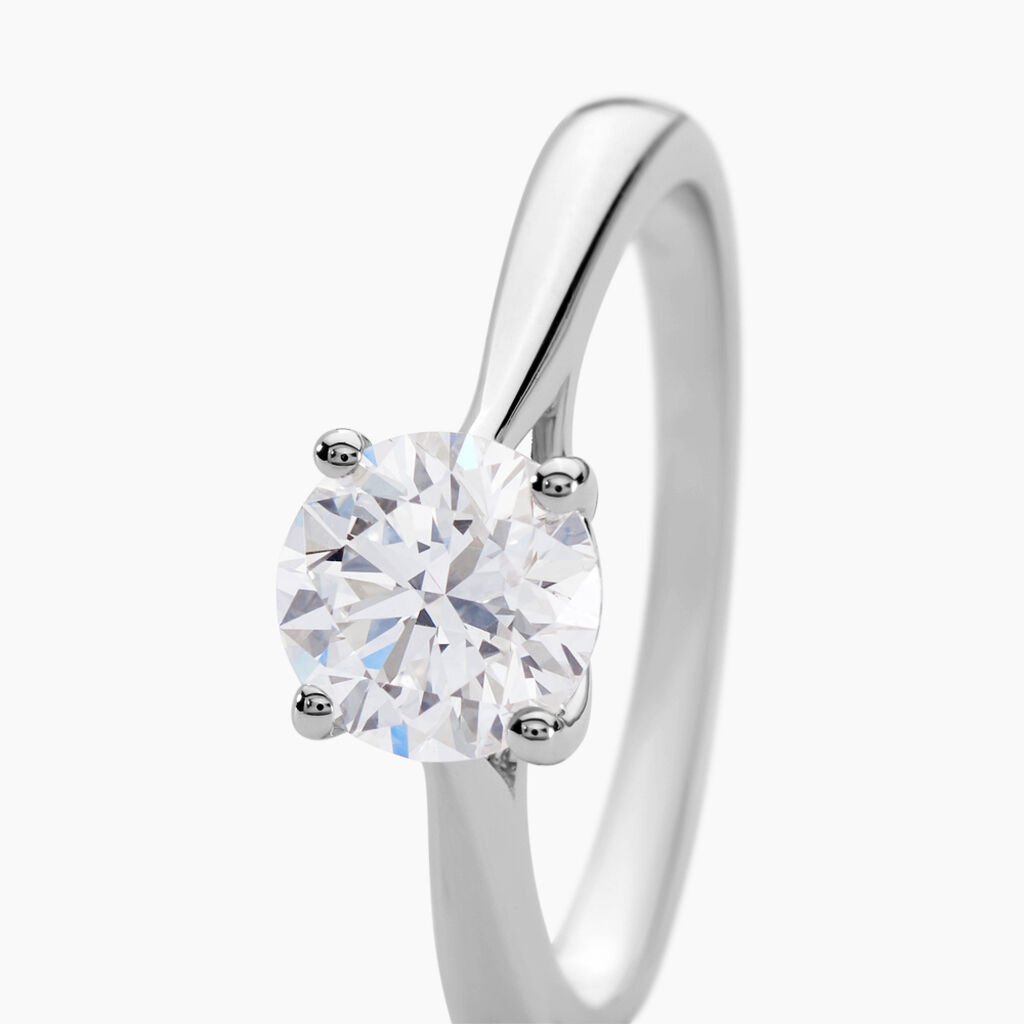 Bague Aphrodite Ld Platine Blanc Diamant Synthétique - Bagues solitaires Femme | Histoire d’Or