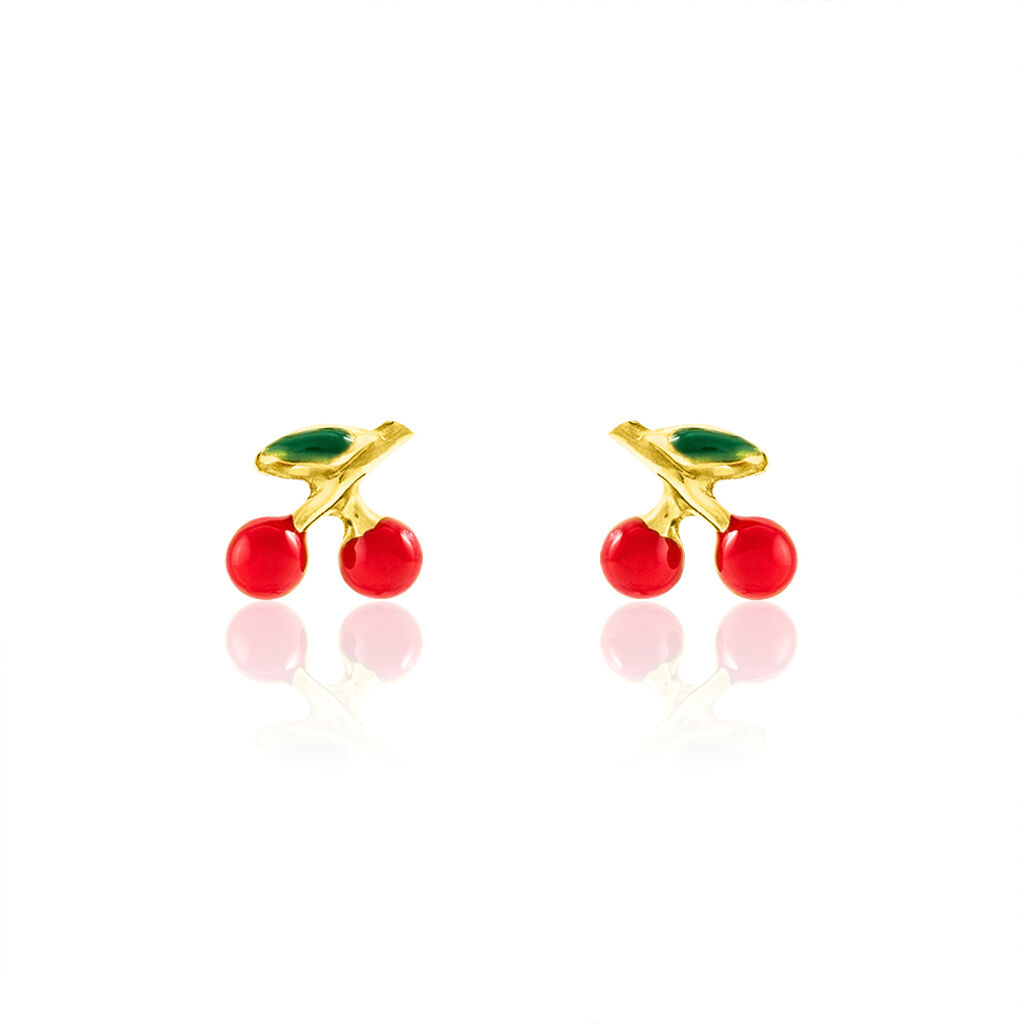 Clous D Oreilles Cerise Or Sans Pierre Jaune 375 1000 oejwd0070 Histoire D Or