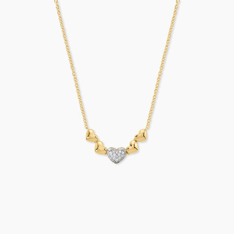 Collier Minie Argent Dor&eacute; A L'Or 750/1000 Oxyde De Zirconium - F&ecirc;te des m&egrave;res Femme | Histoire d&rsquo;Or