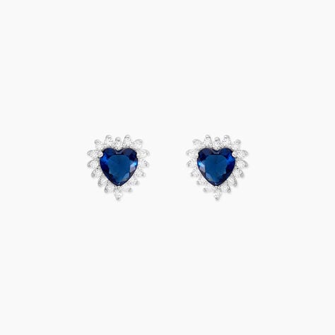 Boucles D'oreilles Puces Argent Blanc Sphinx Pierres - Boucles d'oreilles fantaisie Femme | Histoire d’Or