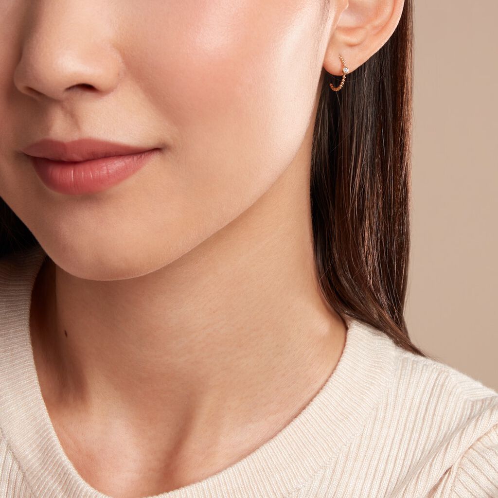 Créoles Pearly Effect Or Jaune Diamant - Boucles d'oreilles créoles Femme | Histoire d’Or