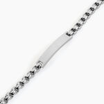 Bracelet Identite Acier Blanc Doryan - Gourmettes Homme | Histoire d&rsquo;Or