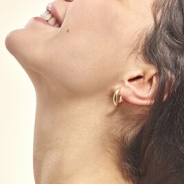 Créoles Vickie Lisses Fil Plat Or Jaune - Boucles d'oreilles créoles Femme | Histoire d’Or