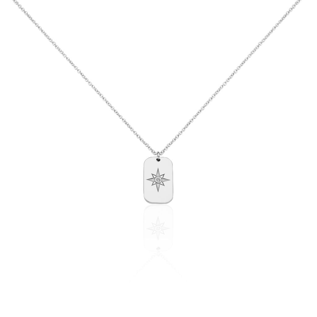 Collier Laig Argent Blanc Oxyde De Zirconium - Colliers fantaisie Femme | Histoire d&rsquo;Or
