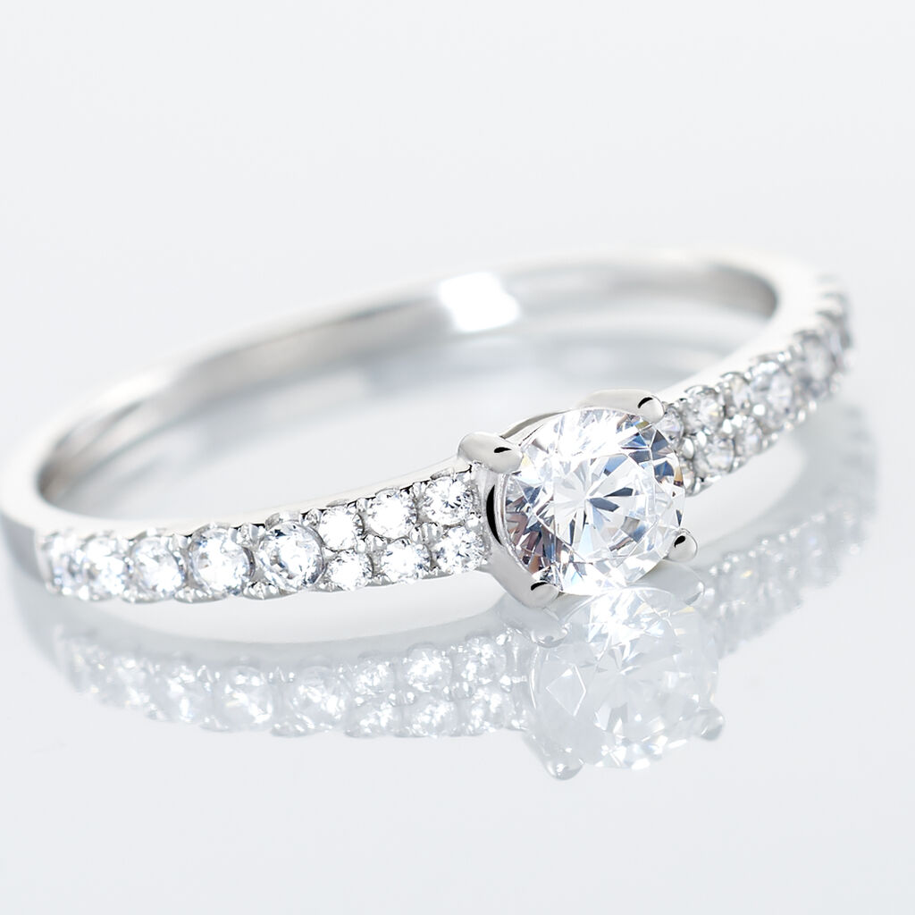 Bague Solitaire Francoise-marie Or Blanc Oxyde De Zirconium - Bagues solitaires Femme | Histoire d’Or