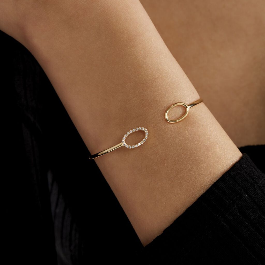 Bracelet Jonc Seth Or Jaune Oxyde De Zirconium - Bracelets joncs Femme | Histoire d’Or
