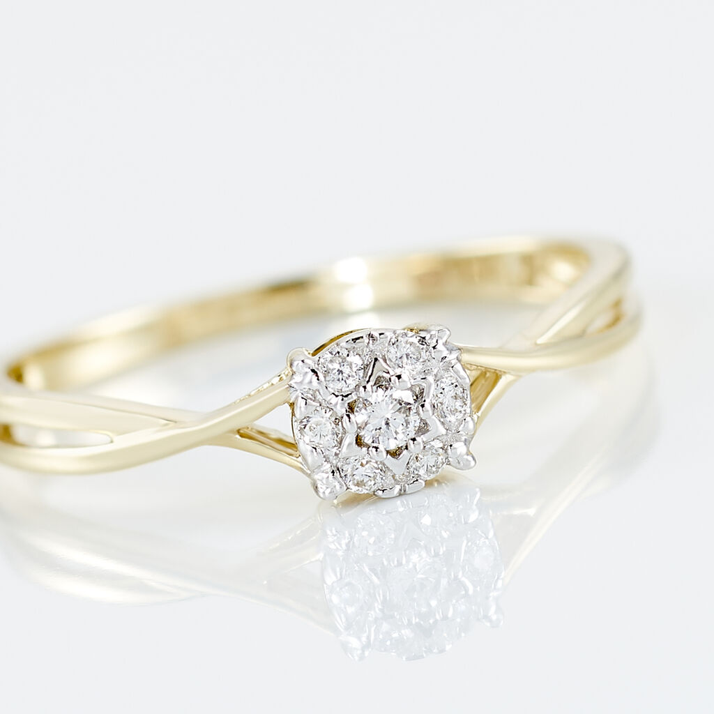 Bague Imelie Or Jaune Diamant - Bagues avec pierre Femme | Histoire d’Or