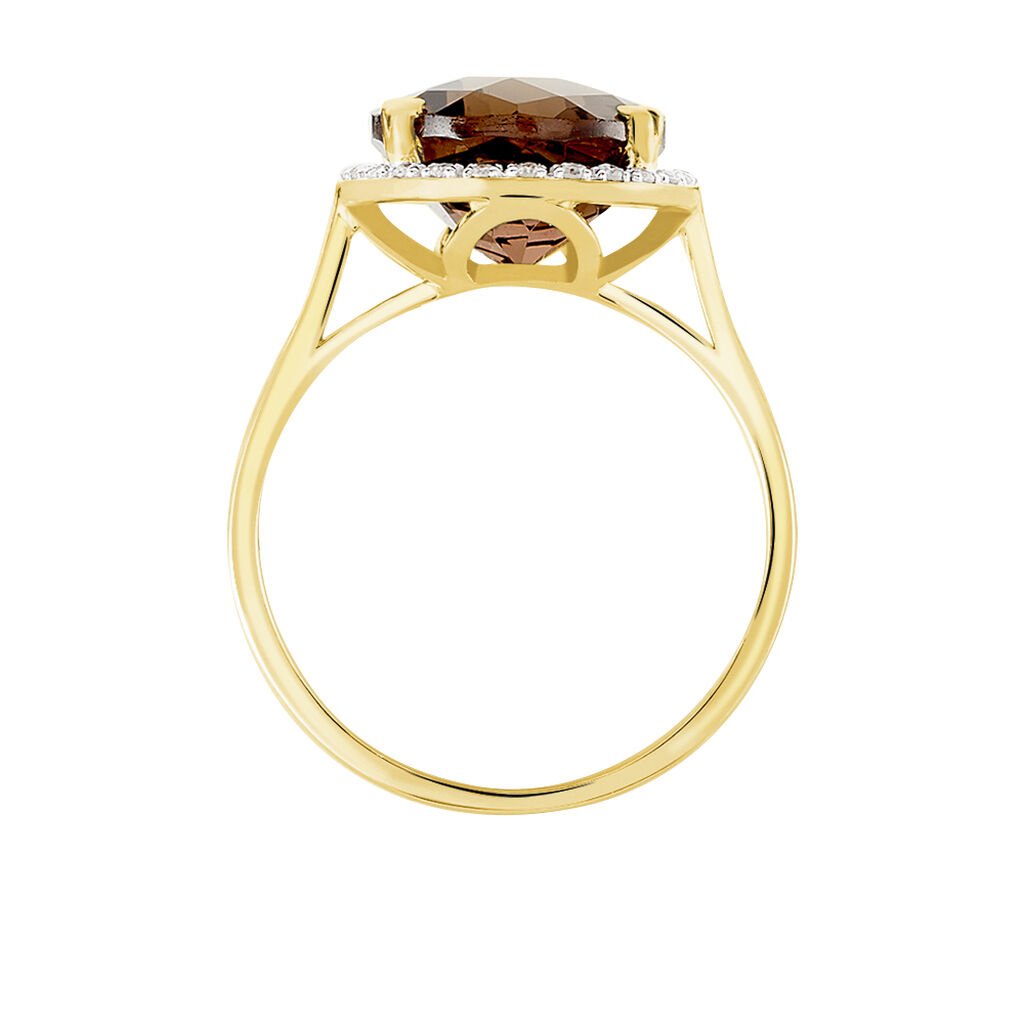 Bague Anna Or Jaune Quartz Et Oxyde De Zirconium - Bagues solitaires Femme | Histoire d&rsquo;Or