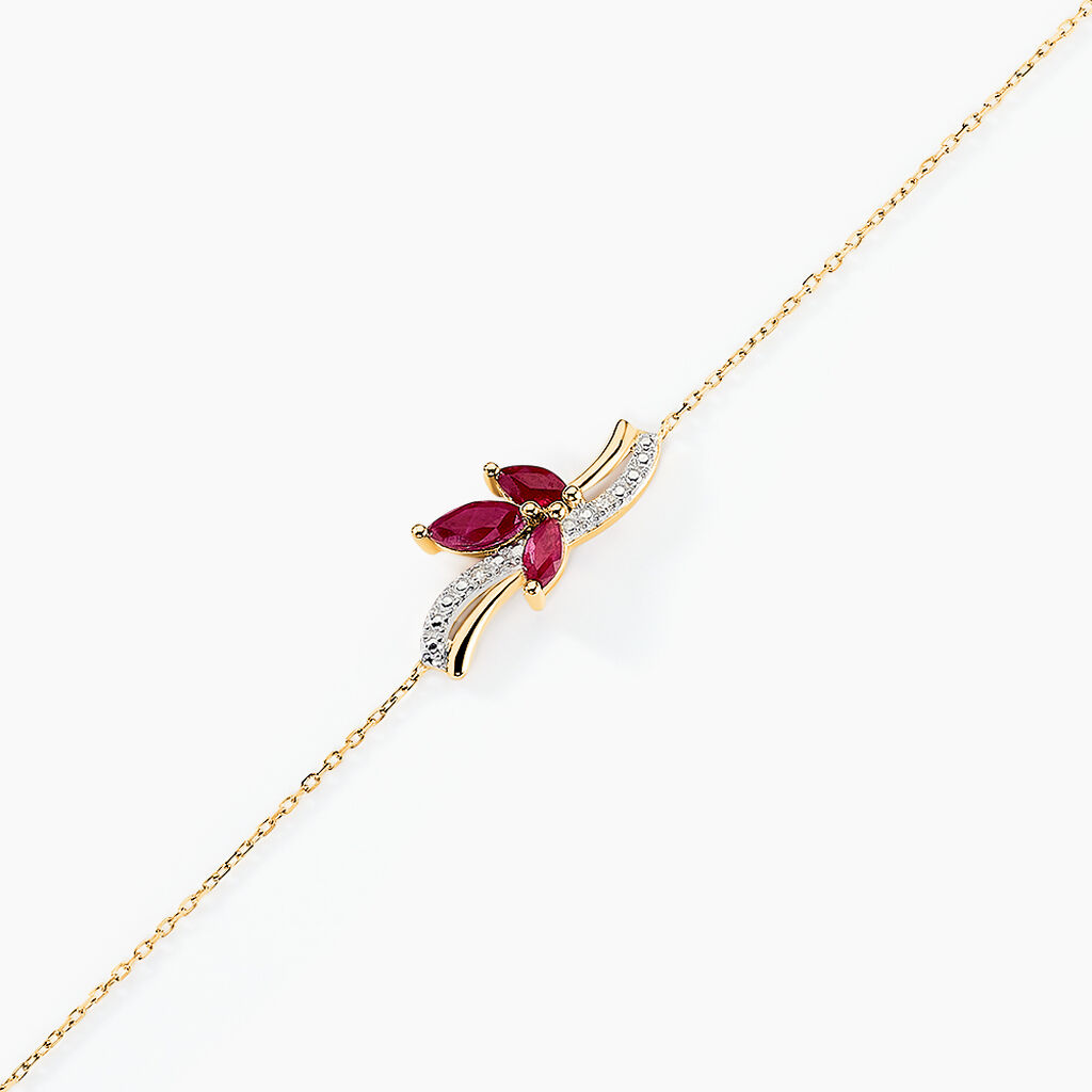 Bracelet Angie Or Jaune Rubis Diamant - Bracelets Femme | Histoire d’Or