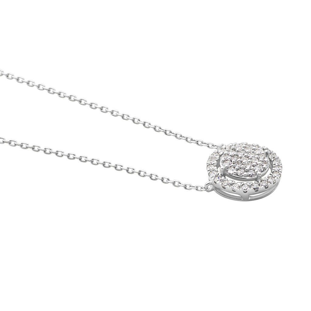 Collier Or Blanc Nawra Diamants Synthétiques - Colliers Femme | Histoire d’Or