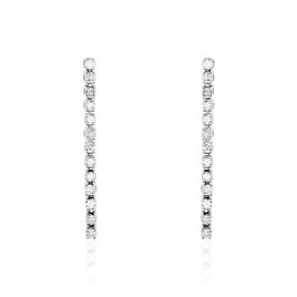 Boucles D'oreilles Pendantes Moscovado Or Blanc Diamant Synthétique - Boucles d'oreilles pendantes Femme | Histoire d’Or