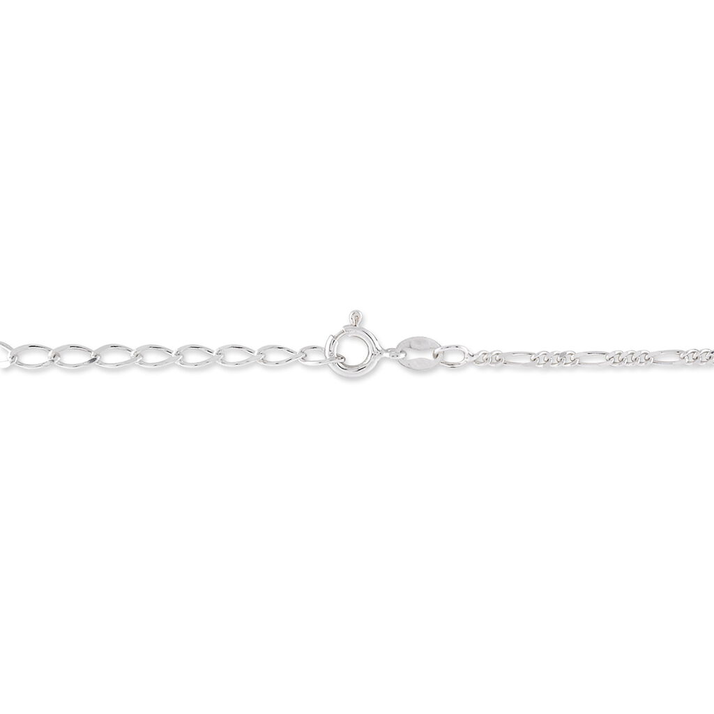 Chaîne De Cheville Cleona Maille Alternee 1/3 Argent Blanc - Chaînes de cheville Femme | Histoire d’Or