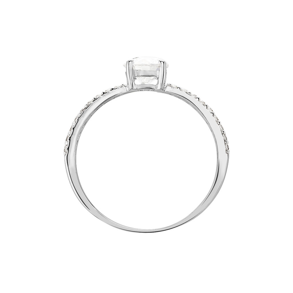 Bague Dayna Or Blanc Oxyde De Zirconium - Bagues solitaires Femme | Histoire d&rsquo;Or