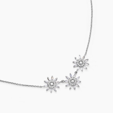 Collier Daisy Argent Blanc Oxyde De Zirconium - Colliers Femme | Histoire d&rsquo;Or
