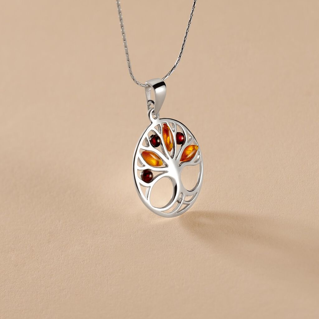 Collier Argent Blanc Odaya Ambre - Colliers fantaisie Femme | Histoire d’Or