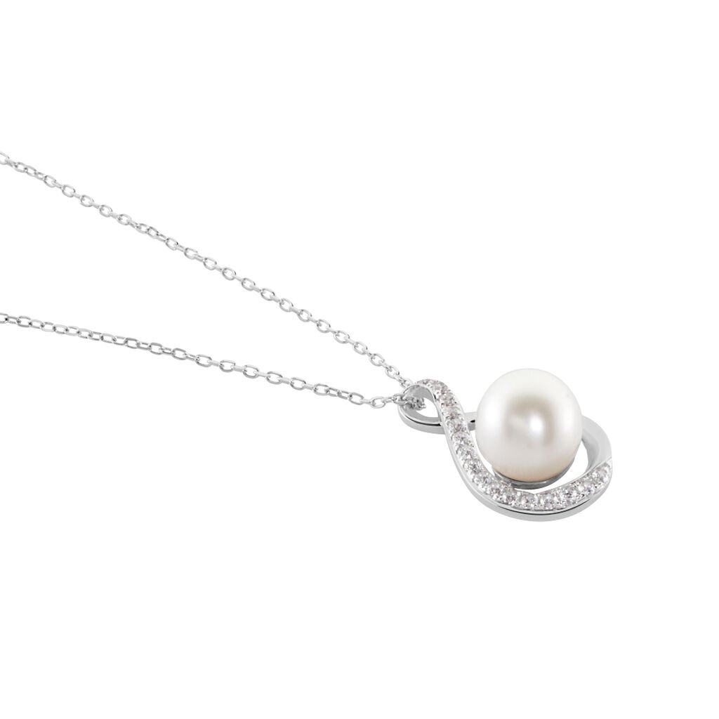 Collier Davy Or Blanc Perle De Culture Oxyde - Colliers Femme | Histoire d’Or