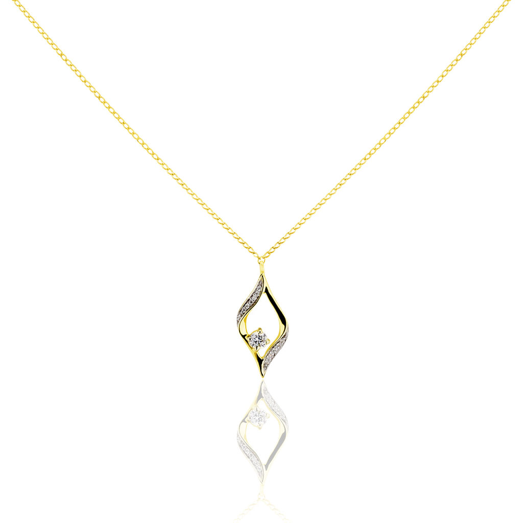 Collier Eye Or Jaune Oxyde De Zirconium