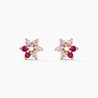 Boucles D'oreilles Puces Pavel Argent Rose Oxyde De Zirconium